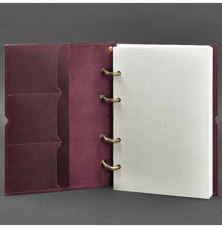 Шкіряний блокнот cофт-бук 9.0 у м'якій обкладинці (бордовий) шкіра Crazy Horse