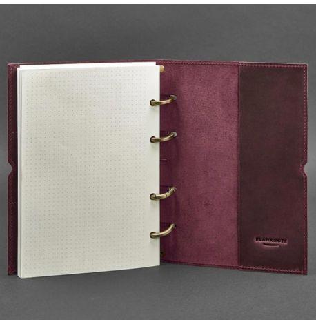 Шкіряний блокнот cофт-бук 9.0 у м'якій обкладинці (бордовий) шкіра Crazy Horse