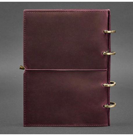 Шкіряний блокнот cофт-бук 9.0 у м'якій обкладинці (бордовий) шкіра Crazy Horse