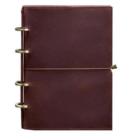 Шкіряний блокнот cофт-бук 9.0 у м'якій обкладинці (бордовий) шкіра Crazy Horse