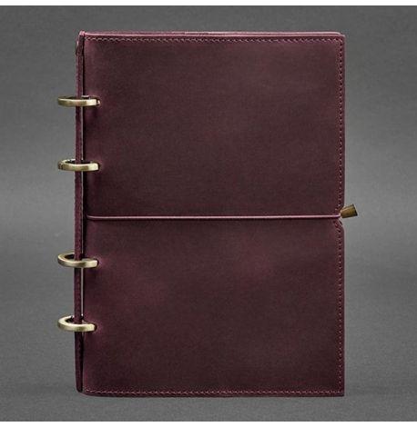 Шкіряний блокнот cофт-бук 9.0 у м'якій обкладинці (бордовий) шкіра Crazy Horse
