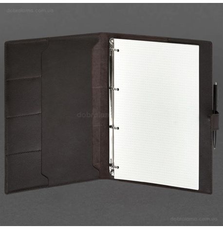 Шкіряний блокнот cофт-бук A4 9.2 (темно-коричневий) шкіра Krast