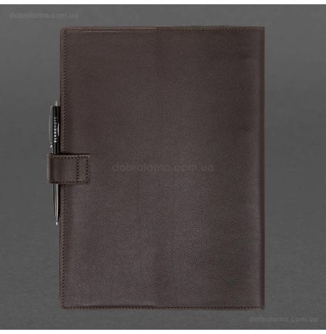 Шкіряний блокнот cофт-бук A4 9.2 (темно-коричневий) шкіра Krast