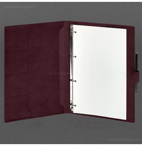 Шкіряний блокнот cофт-бук A4 9.2 (бордовий) шкіра Crazy Horse