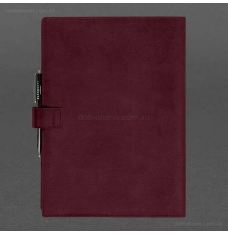 Шкіряний блокнот cофт-бук A4 9.2 (бордовий) шкіра Crazy Horse