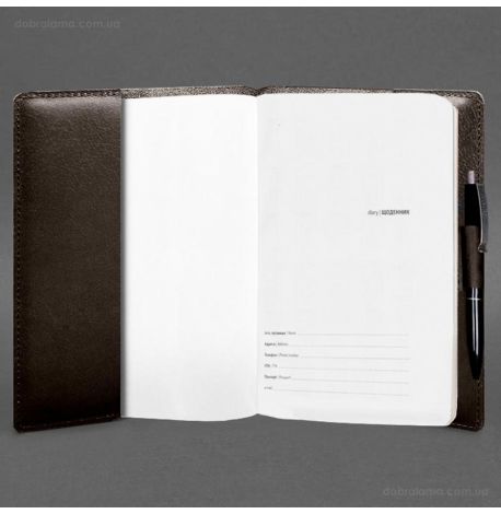 Кожаный блокнот cофт-бук A5 9.3 (темно-коричневый) кожа Krast