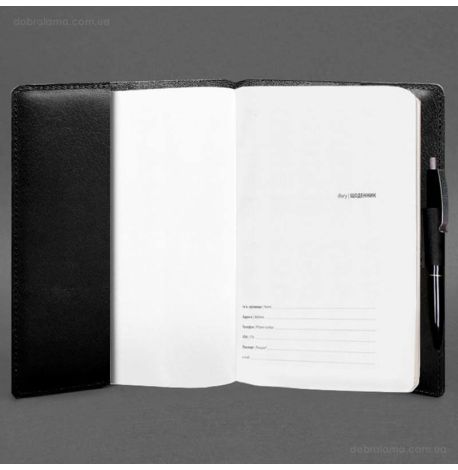 Шкіряний блокнот cофт-бук A5 9.3 (чорний) шкіра Krast