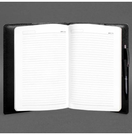 Шкіряний блокнот cофт-бук A5 9.3 (чорний) шкіра Krast