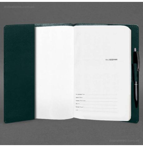 Кожаный блокнот cофт-бук A5 9.3 (зеленый) кожа Crazy Horse