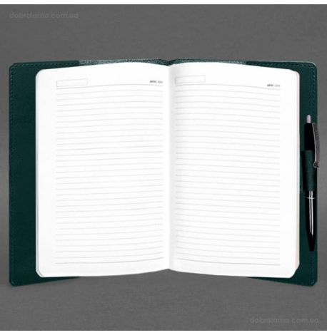 Кожаный блокнот cофт-бук A5 9.3 (зеленый) кожа Crazy Horse