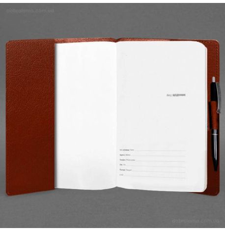 Кожаный блокнот cофт-бук A5 9.3 (светло-коричневый) кожа Krast