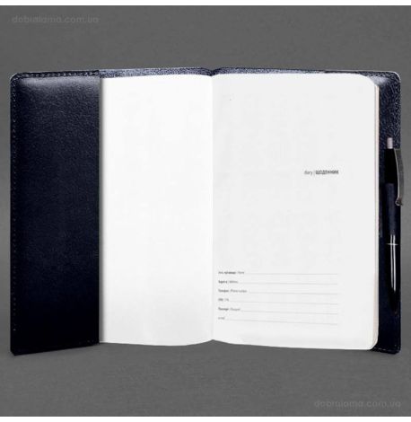 Кожаный блокнот cофт-бук A5 9.3 (темно-синий) кожа Krast