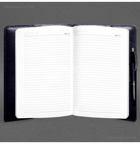 Кожаный блокнот cофт-бук A5 9.3 (темно-синий) кожа Krast