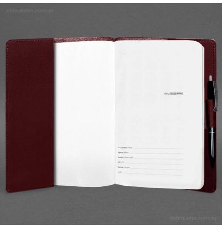 Шкіряний блокнот cофт-бук A5 9.3 (бордовий) шкіра Crazy Horse