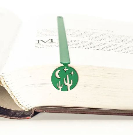 Закладка для книг «Кактусы и звездная ночь» (зеленый)