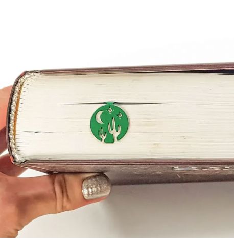 Закладка для книг «Кактусы и звездная ночь» (зеленый)