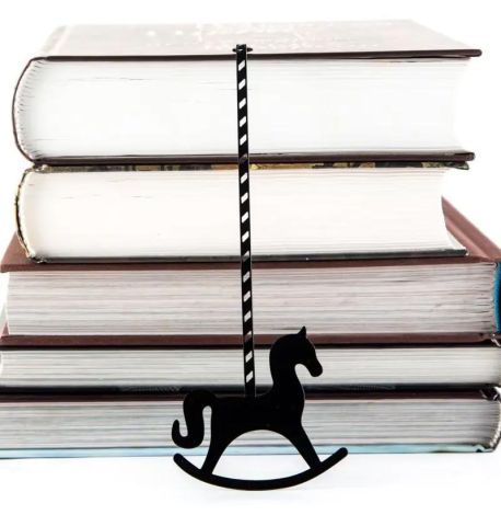 Закладка для книг «Лошадка-качалка» (черная)
