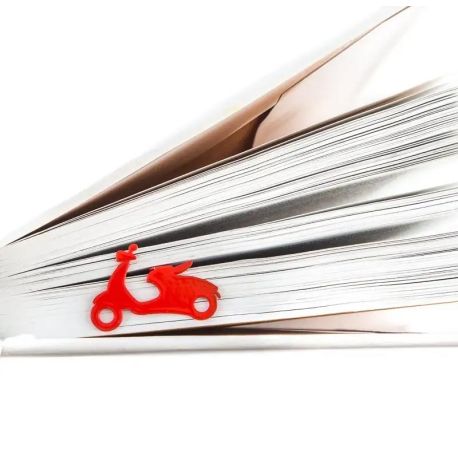 Закладка для книг «Мопед Веспа» (червона)