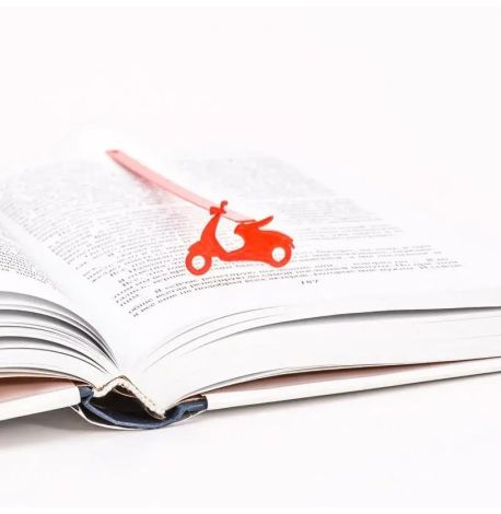 Закладка для книг «Мопед Веспа» (червона)