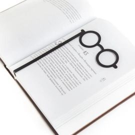 Закладка для книг «Большие круглые очки» (черная)