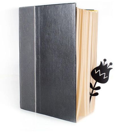 Закладка/разделитель для книг «Первоцвет» (черная)