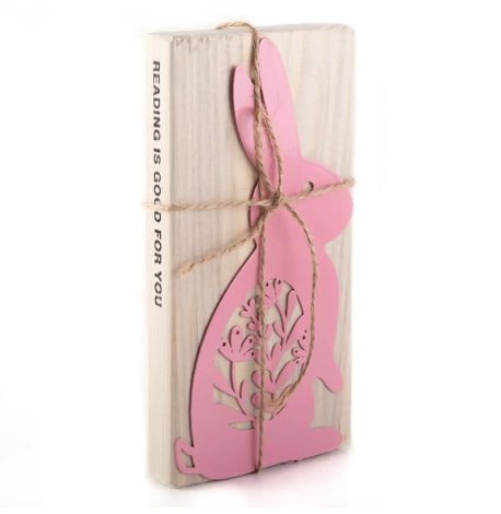 Закладка для книг «Щасливий заєць» (рожевий колір)