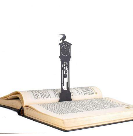 Закладка для книг «Старовинний годинник з вороном»