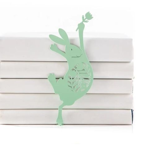 Закладка для книг «Танцюючий великодній заєць» (м'ятний колір)