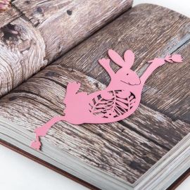Закладка для книг «Танцующий пасхальный заяц» (розовый цвет)