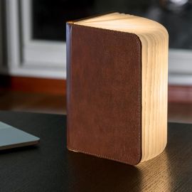 Світильник-книга Gingko Smart Book натуральна шкіра (коричневий)