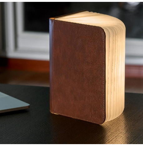 Светильник-книга Gingko Smart Book натуральная кожа (коричневый)