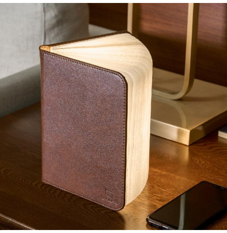 Светильник-книга Gingko Smart Book натуральная кожа (коричневый)