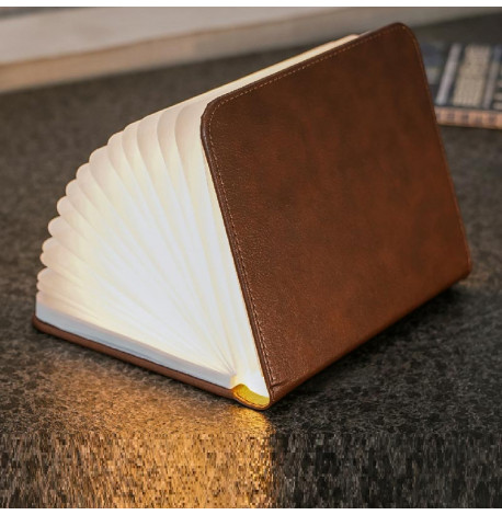 Светильник-книга Gingko Smart Book натуральная кожа (коричневый)