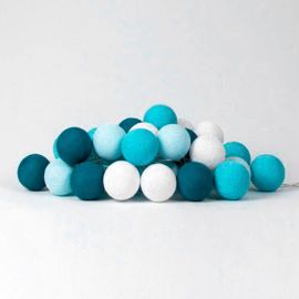 Тайська LED-гірлянда Aqua (20 кульок) лінія на батарейках