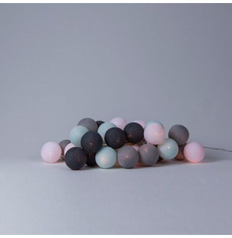 Тайская LED-гирлянда Aqua-grey (10 шариков) линия на батарейках