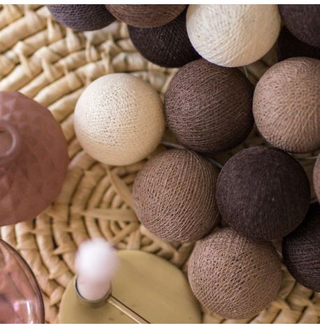 Тайская LED-гирлянда Brown (20 шариков) линия на батарейках