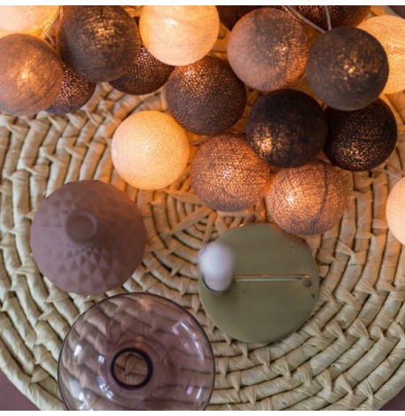 Тайская LED-гирлянда Brown (20 шариков) линия на батарейках