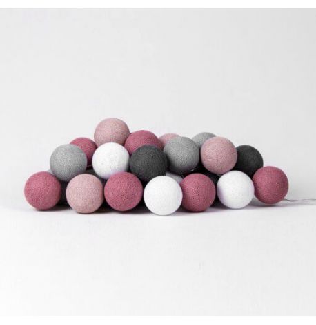 Тайская LED-гирлянда Dirty Rose (20 шариков) линия на батарейках