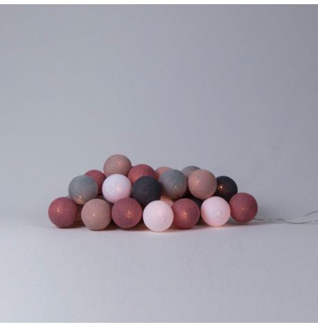 Тайская LED-гирлянда Dirty Rose (20 шариков) линия на батарейках