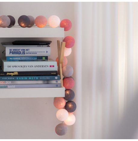 Тайская LED-гирлянда Dirty Rose (20 шариков) линия на батарейках