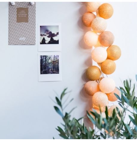 Тайская гирлянда Gold Mix (35 шариков) петля от сети