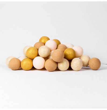 Тайская гирлянда Gold Mix (35 шариков) петля от сети