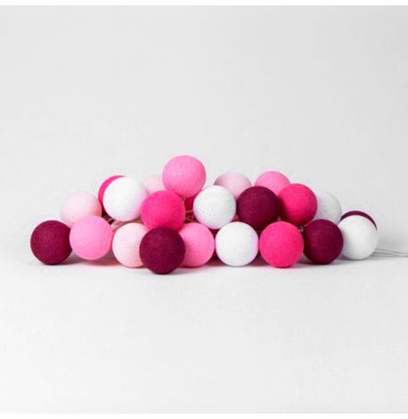 Тайская LED-гирлянда Pink (20 шариков) линия на батарейках