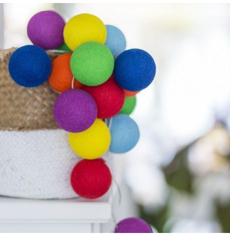 Тайская LED-гирлянда Rainbow (20 шариков) линия на батарейках