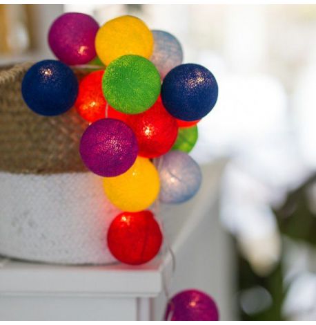 Тайская LED-гирлянда Rainbow (20 шариков) линия на батарейках