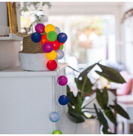 Тайская LED-гирлянда Rainbow (20 шариков) линия на батарейках