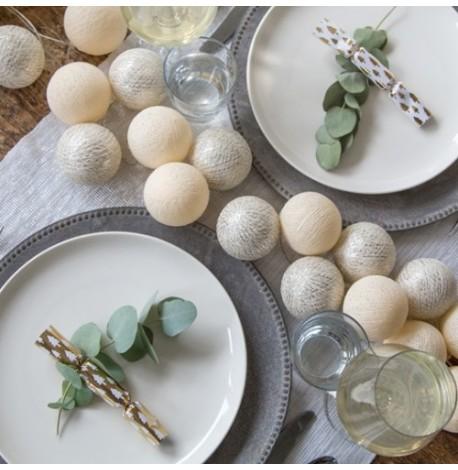 Тайская гирлянда Shell-Silver (35 шариков) петля от сети