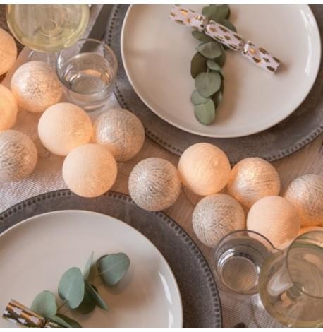 Тайская гирлянда Shell-Silver (35 шариков) петля от сети