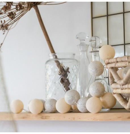 Тайская гирлянда Shell-Silver (35 шариков) петля от сети