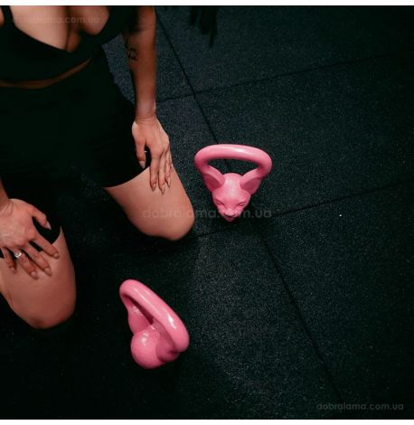 Дизайнерская гиря Cat (розовая) 6 кг